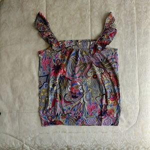 French Connection square-neck ruffle top